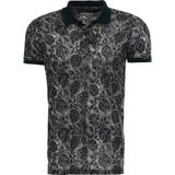Wessi Erkek Çiçek Desenli Polo Yaka Slim Fit Tişört - XXL - Yeşil