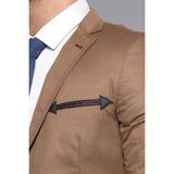 Wessi Erkek Çift Yırtmaç Iki Düğme Slim Fit Ceket - Taba - 48