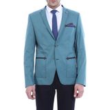 Wessi Erkek Çift Yırtmaç Iki Düğme Slim Fit Ceket - Yeşil - 46