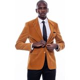 Wessi Erkek Çift Yırtmaç Sivri Yaka Slim Fit Ceket - Taba - 46