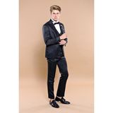 Wessi Erkek Çıkma Yaka Garnili Yelekli Slim Fit Damatlık - 50 - 6 Drop - Yeşil