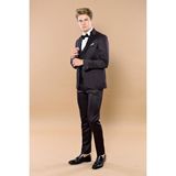 Wessi Erkek Çıkma Yaka Garnili Yelekli Slim Fit Damatlık - 52 - 6 Drop - Bordo
