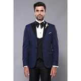 Wessi Erkek Desenli Slim Fit Damatlık Takım Elbise - 46 - 6 Drop - Petrol