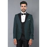 Wessi Erkek Desenli Slim Fit Damatlık Takım Elbise - 48 - 6 Drop - Petrol