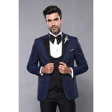 Wessi Erkek Desenli Slim Fit Damatlık Takım Elbise - 50 - 6 Drop - Lacivert