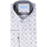 Wessi Erkek Desenli Uzun Kollu Slim Fit Gömlek - XL - Gri