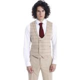 Wessi Erkek Düz Yaka Slim Fit Yelek Pantolon Takım - Açık Mavi - 48