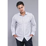 Wessi Erkek Ekose Desen Slim Fit Uzun Kollu Gömlek - 2XL - Lacivert