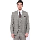 Wessi Erkek Ekose Desenli Sivri Yaka Slim Fit Ceket - Koyu Mavi - 48