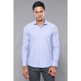 Wessi Erkek Ekose Desenli Uzun Kollu Slim Fit Gömlek - 2XL - Lacivert