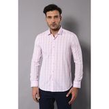 Wessi Erkek Ekoseli Slim Fit Gömlek - Pembe