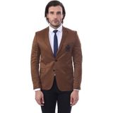 Wessi Erkek Göğüs Armalı Slim Fit Ceket - Taba - 50