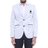 Wessi Erkek Göğüs Nakış Modelli Slim Fit Ceket - Gri - 56