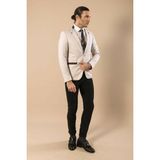 Wessi Erkek Hakim Yaka Slim Fit Ceket - Krem - 52
