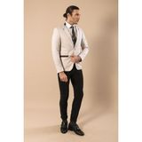 Wessi Erkek Hakim Yaka Slim Fit Ceket - Krem - 56
