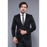 Wessi Erkek Hakim Yaka Slim Fit Ceket - Siyah - 56