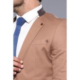 Wessi Erkek Hakim Yaka Slim Fit Ceket - Taba - 46