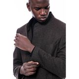 Wessi Erkek Hakim Yaka Slim Fit Uzun Kaban - Bej - 52