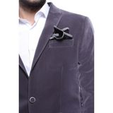 Wessi Erkek Kadife Slim Fit Ceket - Füme - 48