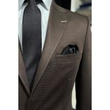 Wessi Erkek Kahverengi Sivri Yaka Slim Fit Ceket - 50