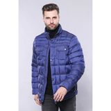 Wessi Erkek Kapitone Dikiş Detaylı Slim Fit Mont - Koyu Mavi - 48