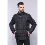 Wessi Erkek Kapitone Dikiş Detaylı Slim Fit Mont - Siyah - 46