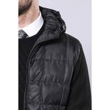 Wessi Erkek Kapüşonlu Kapitone Slim Fit Kaban - Siyah - 48