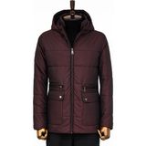 Wessi Erkek Kapüşonlu Slim Fit Şişme Mont - Bordo - 46