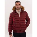 Wessi Erkek Kapüşonlu Slim Fit Şişme Mont - Bordo - 48