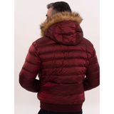 Wessi Erkek Kapüşonlu Slim Fit Şişme Mont - Bordo - 50