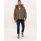 Wessi Erkek Kapüşonlu Slim Fit Şişme Mont - Kahverengi - 48