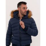 Wessi Erkek Kapüşonlu Slim Fit Şişme Mont - Lacivert - 48