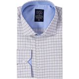 Wessi Erkek Kare Desen Uzun Kollu Slim Fit Gömlek - Buz Mavi