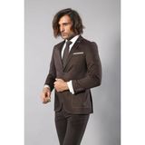 Wessi Erkek Kol Ağzı Parçalı Slim Fit Ceket - Kahverengi - 46