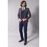 Wessi Erkek Kombinli Yelekli Slim Fit Takım Elbise - 52 - 6 Drop - Kahverengi