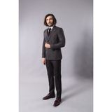 Wessi Erkek Kruvaze Sivri Yaka Slim Fit Ceket - Lacivert - 50