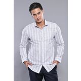 Wessi Erkek Lacivert Ekose Desen Slim Fit Uzun Kollu Gömlek