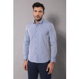 Wessi Erkek Mavi Armürlü Slim Fit Gömlek