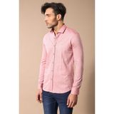 Wessi Erkek Nokta Desenli Slim Fit Gömlek - Kiremit