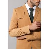 Wessi Erkek Omuz Parçalı Pamuk Slim Fit Ceket - Krem - 52