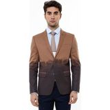Wessi Erkek Pamuk Gazi Dikişli Slim Fit Ceket - Taba - 52