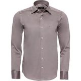 Wessi Erkek Pamuk Saten Slim Fit Gömlek - XL - Bej
