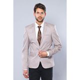 Wessi Erkek Pamuk Slim Fit Ceket - Bej - 56