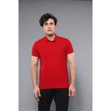 Wessi Erkek Polo Yaka Slim Fit Düz Tişört - Kırmızı