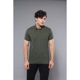 Wessi Erkek Polo Yaka Slim Fit düz Tişört - XL - Haki