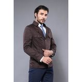 Wessi Erkek Safari Model Pamuk Trençkot - Kahverengi - 48