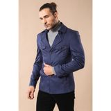 Wessi Erkek Safari Model Pamuk Trençkot - Lacivert - 50