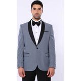 Wessi Erkek Şal Yaka Smokin Ceket Slim Fit Ceket - Füme - 60