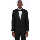 Wessi Erkek Şal Yaka Smokin Ceket Slim Fit Ceket - Siyah - 56