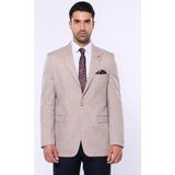 Wessi Erkek Sivri Yaka Slim Fit Ceket - Krem - 46